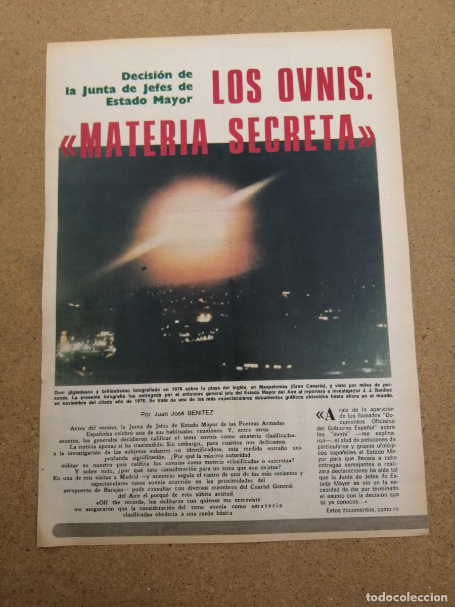 Otros art&iacute;culos de coleccionismo en papel: REPORTAJE. LOS OVNIS, MATERIA SECRETA