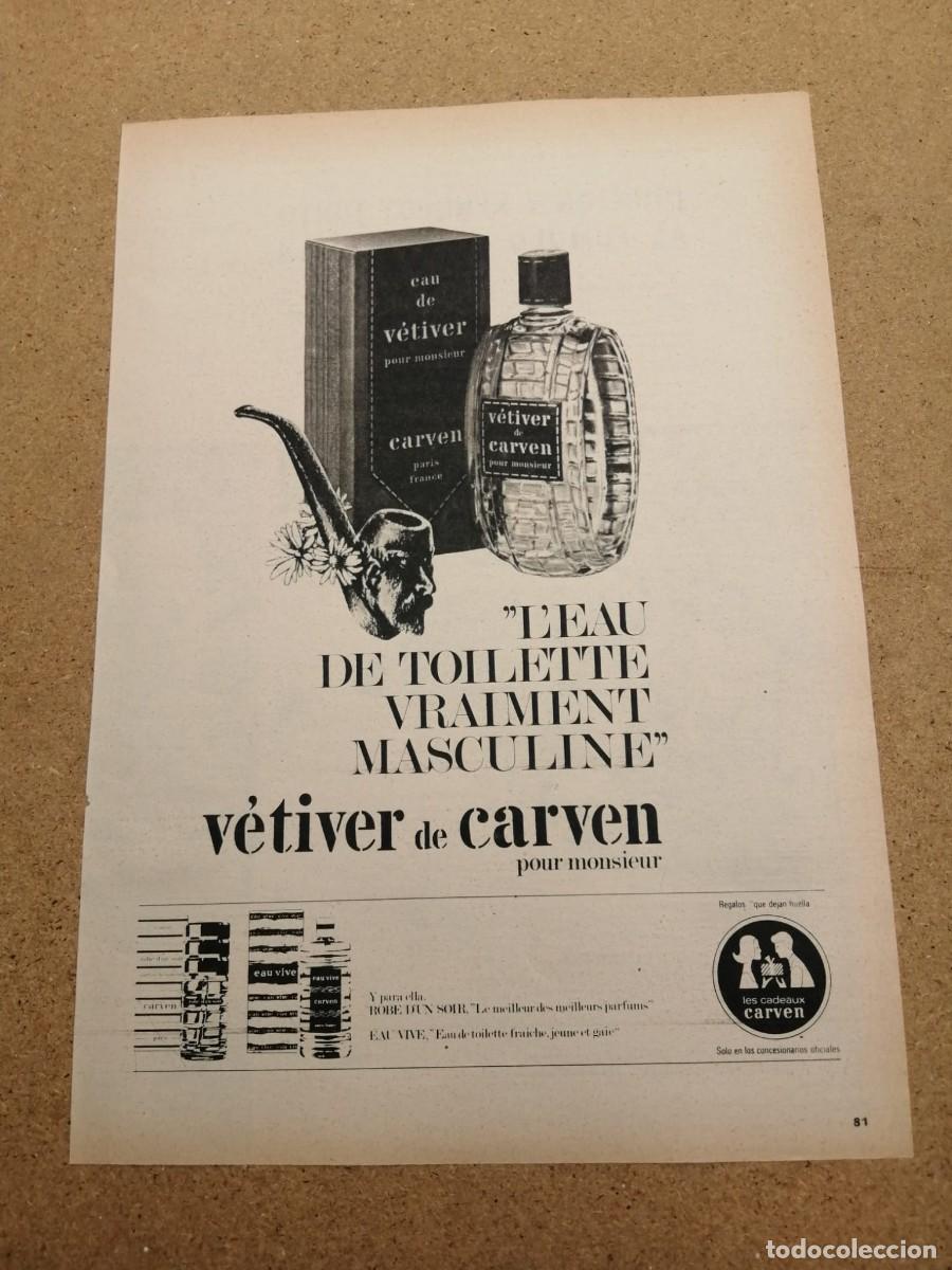 Otros art&iacute;culos de coleccionismo en papel: ANUNCIO. EAU DE TOILETTE VETIVER DE CARVEN