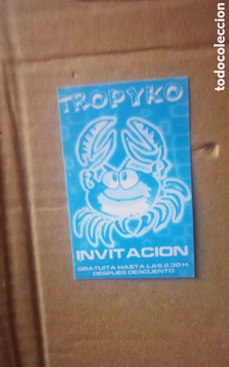 Otros art&iacute;culos de coleccionismo en papel: Flyer discoteca Tropyco invitaci&oacute;n. RRPP Mabi. A&ntilde;os 2000. Ruta del bacalao.