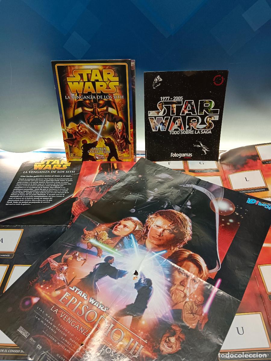 Otros art&iacute;culos de coleccionismo en papel: material star wars, album sin usar, 2 posters, todo sobre la saga (fotogramas)