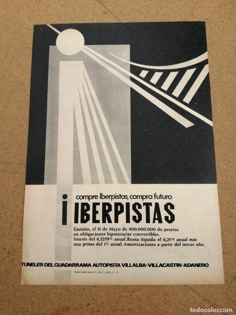 Otros art&iacute;culos de coleccionismo en papel: ANUNCIO. IBERPISTAS, OBLIGACIONES HIPOTECARIAS CONVERTIBLES