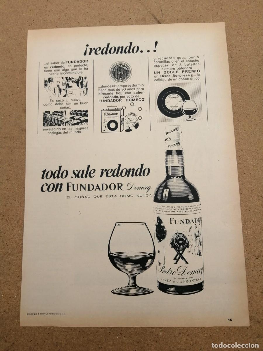 Otros art&iacute;culos de coleccionismo en papel: ANUNCIO. BRANDY FUNDADOR, DE DOMECQ