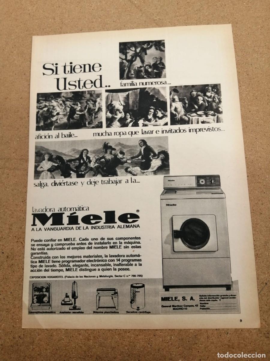 Otros art&iacute;culos de coleccionismo en papel: ANUNCIO. LAVADORA AUTOMATICA MIELE