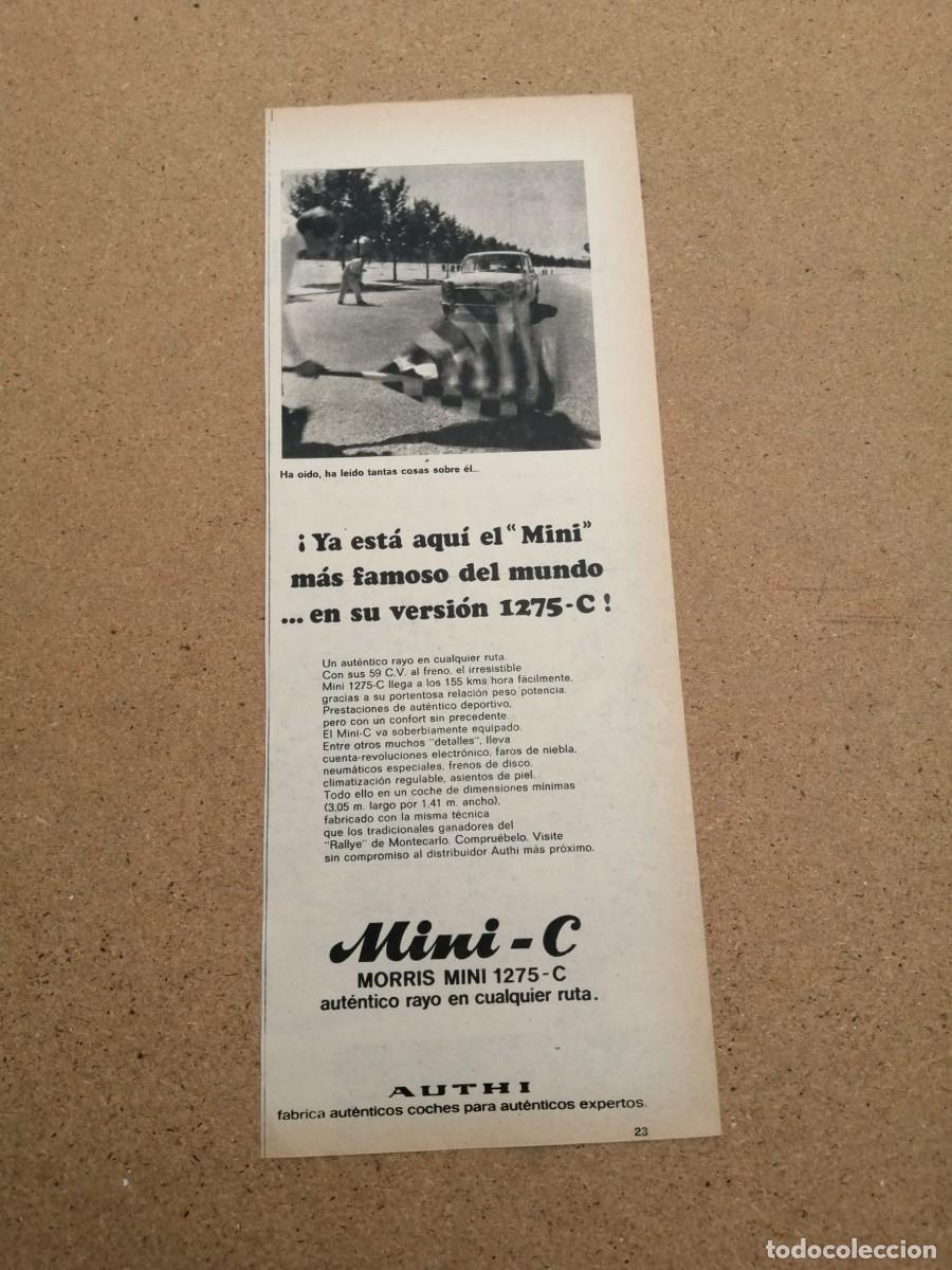 Otros art&iacute;culos de coleccionismo en papel: ANUNCIO. MINI C, MORRIS MINI 1275 C