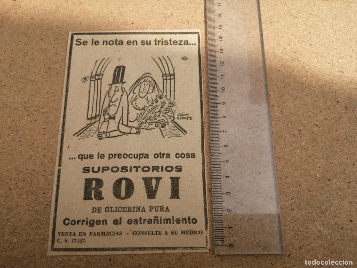Otros art&iacute;culos de coleccionismo en papel: ANUNCIO. SUPOSITORIOS ROVI