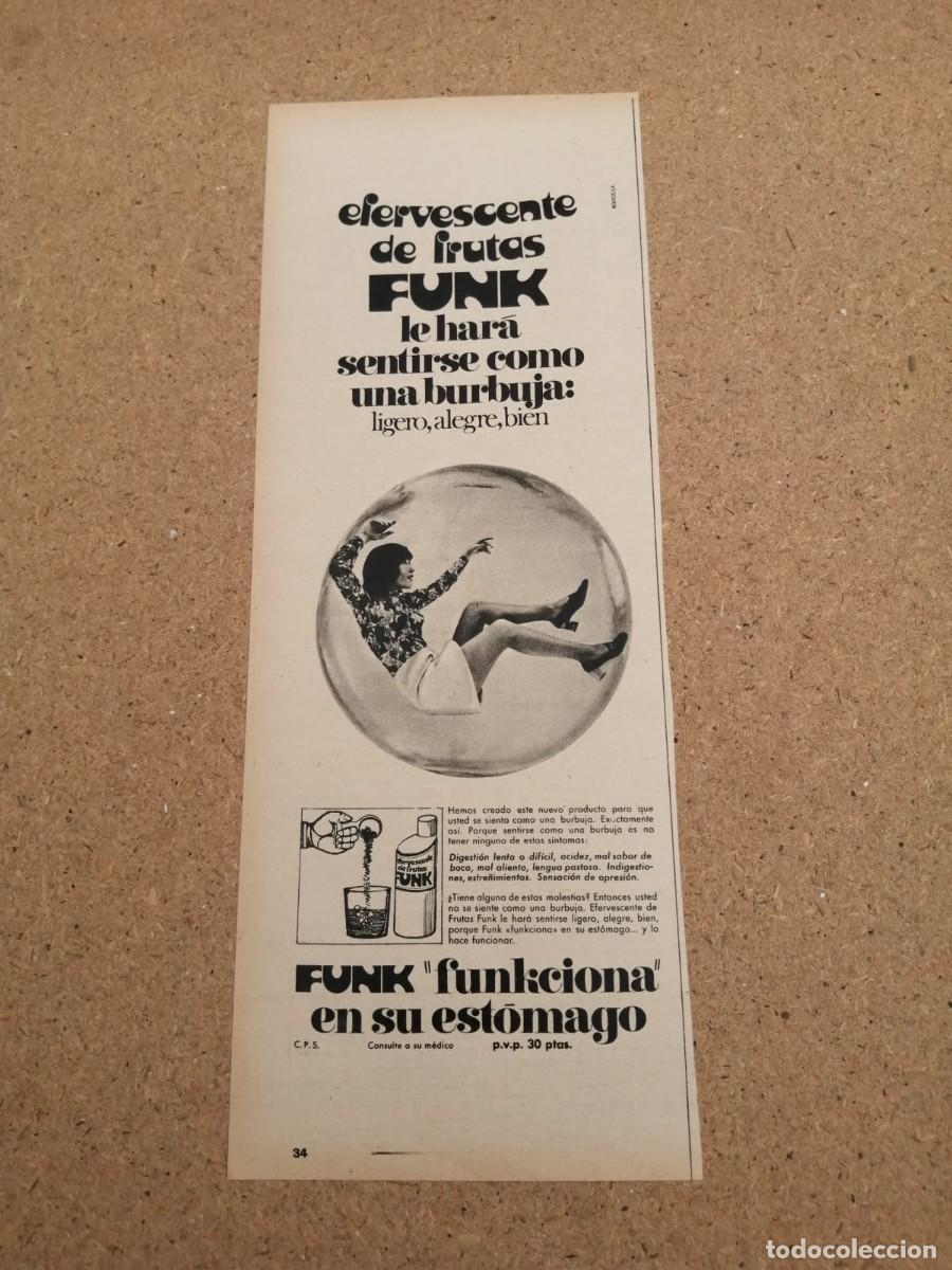 Otros art&iacute;culos de coleccionismo en papel: ANUNCIO. EFERVESCENTE DE FRUTAS FUNK