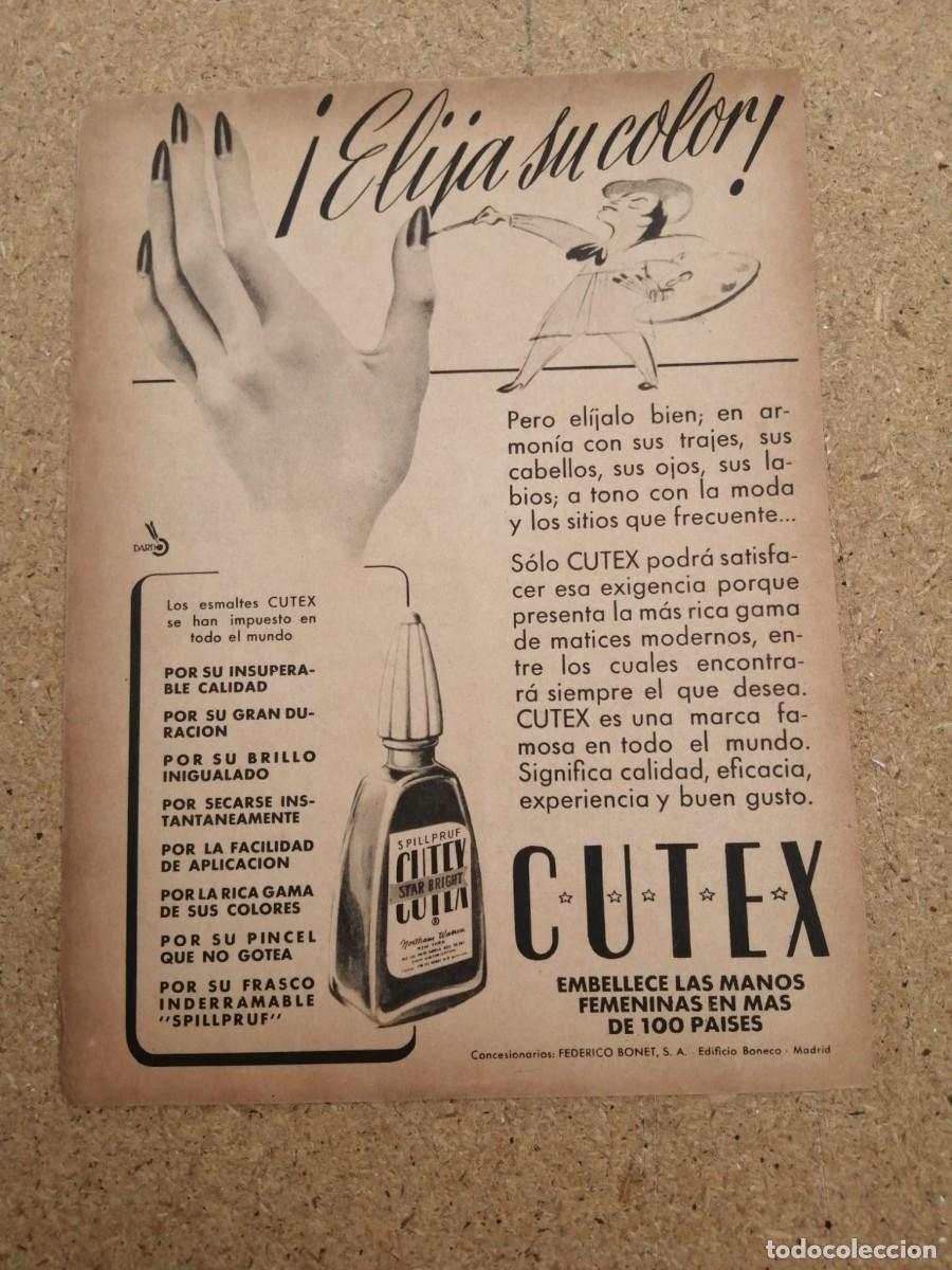 Otros art&iacute;culos de coleccionismo en papel: ANUNCIO. CUTEX, ELIJA SU COLOR