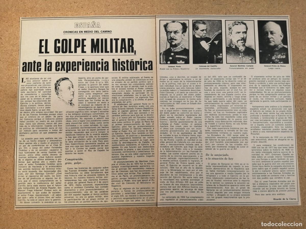 Otros art&iacute;culos de coleccionismo en papel: REPORTAJE. EL GOLPE MILITAR ANTE LA EXPERIENCIA HISTORICA