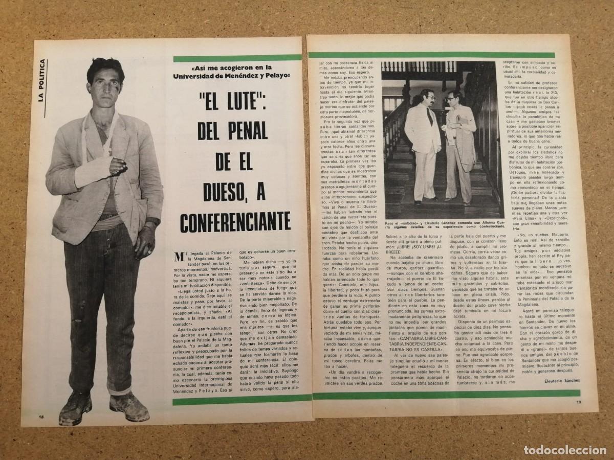 Otros art&iacute;culos de coleccionismo en papel: REPORTAJE. EL LUTE, DEL PENAL DEL DUESO A CONFERENCIANTE
