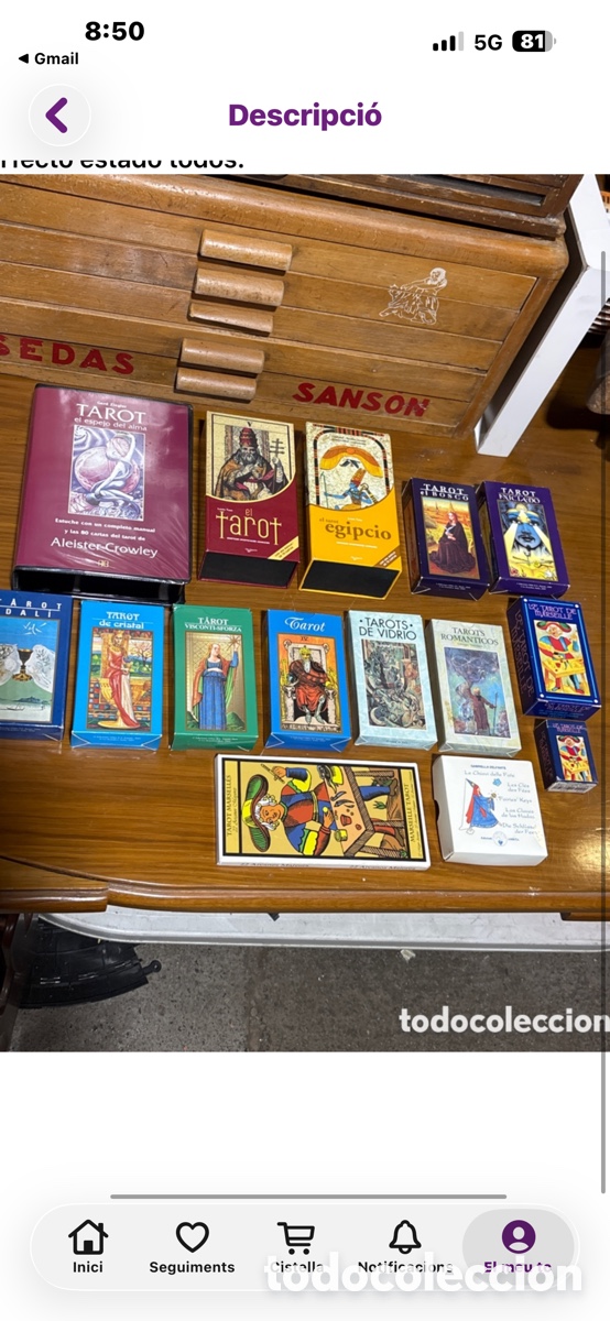 Otros art&iacute;culos de coleccionismo en papel: Lote de 15 paquetes de cartas de tarot