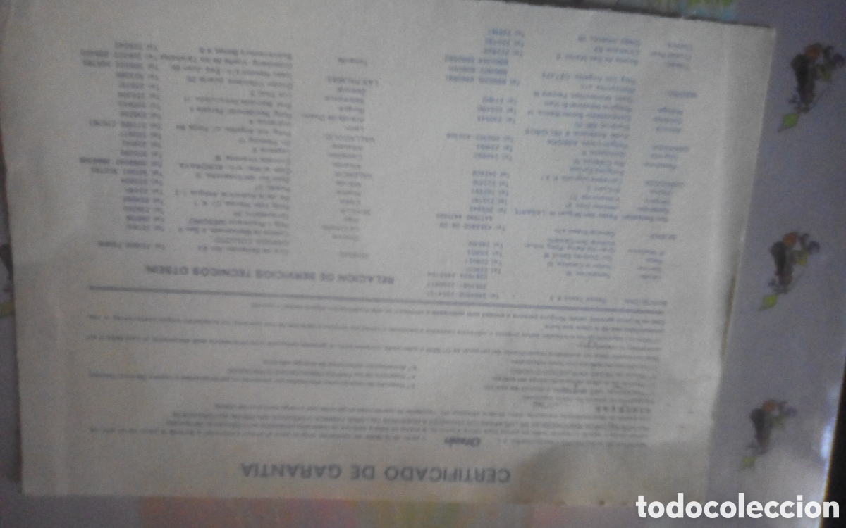 Otros art&iacute;culos de coleccionismo en papel: Tarjeta de garant&iacute;a lavadora autom&aacute;tica Otsein, a&ntilde;o 1980. Rellenada, con sello.
