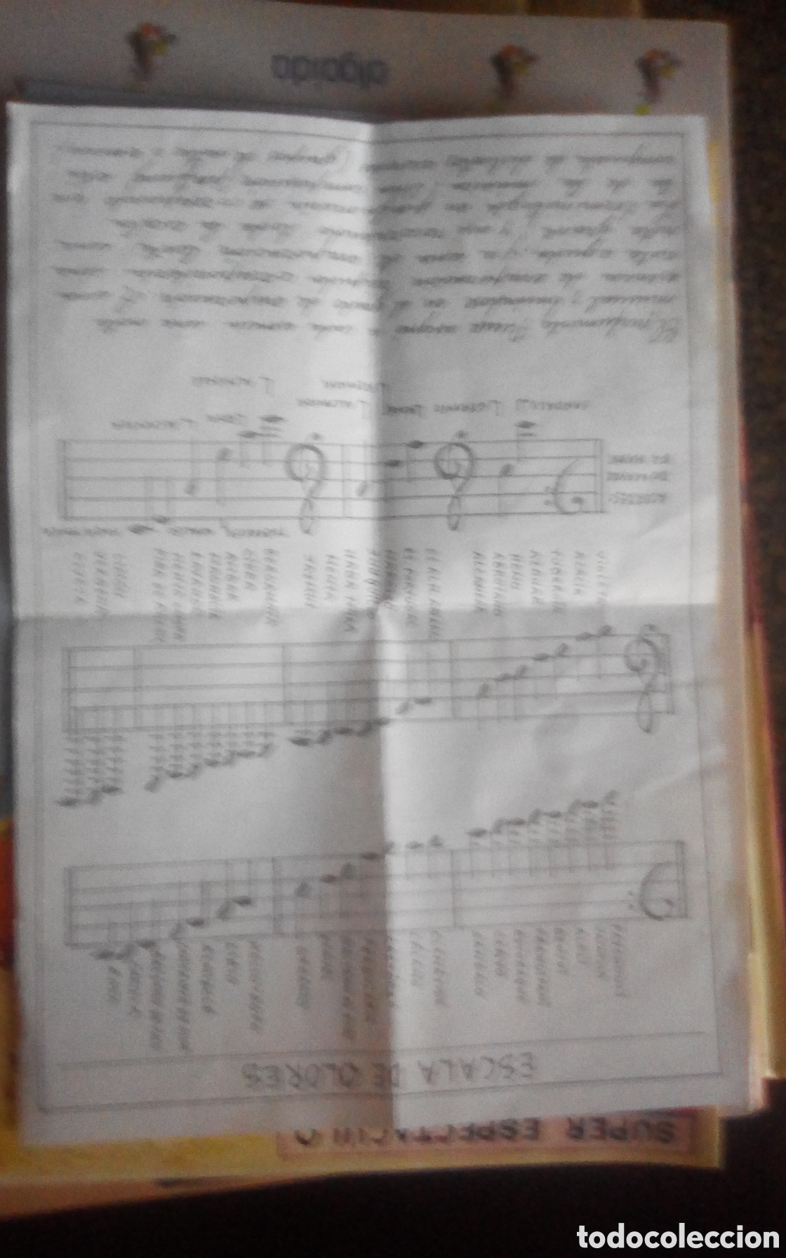 Otros art&iacute;culos de coleccionismo en papel: Hoja escala musical de olores y fragancias.