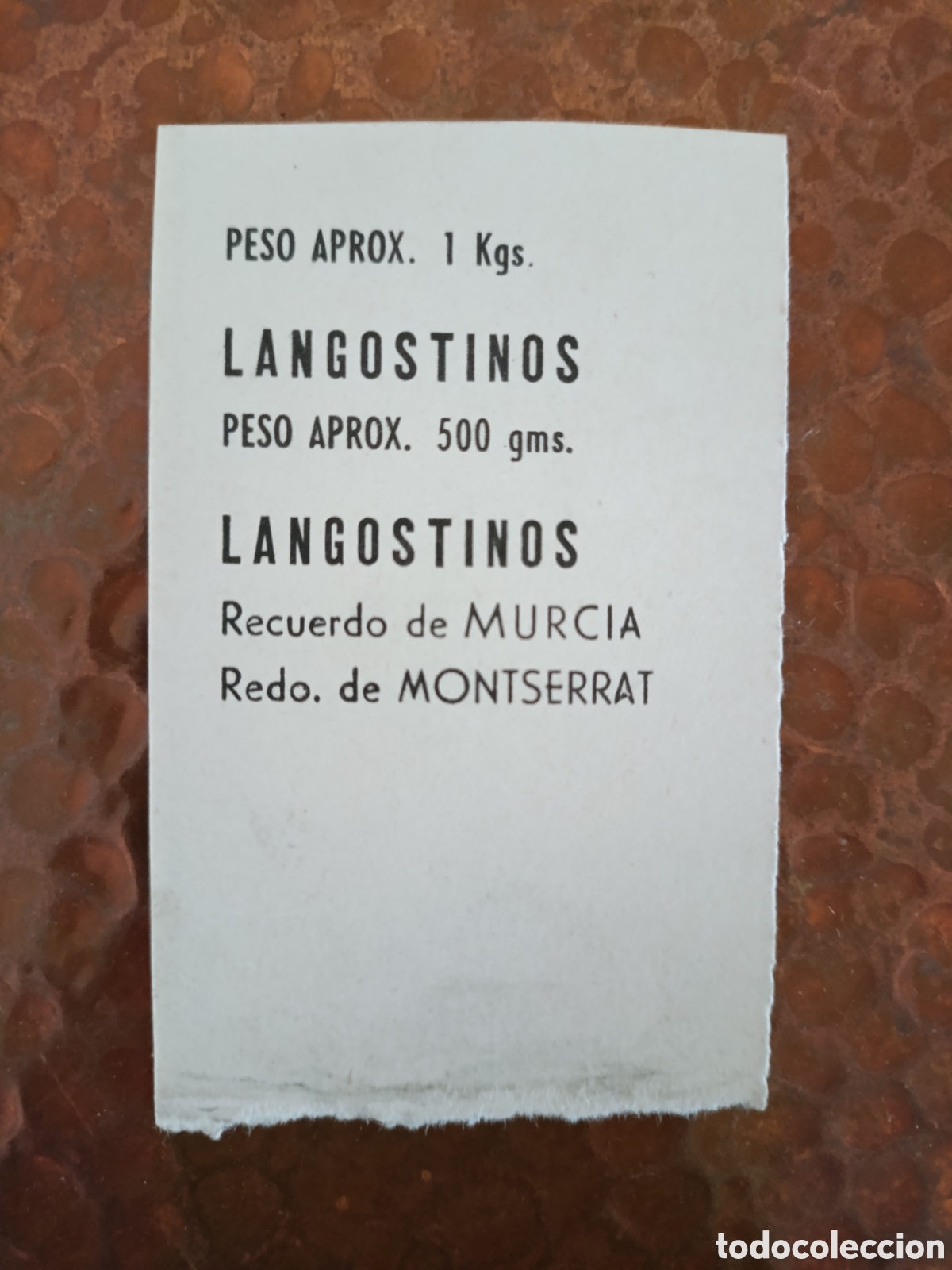 Otros art&iacute;culos de coleccionismo en papel: LANGOSTINOS MURCIA [ PAPEL PUBLICITARIO A&Ntilde;OS 40-50 ]