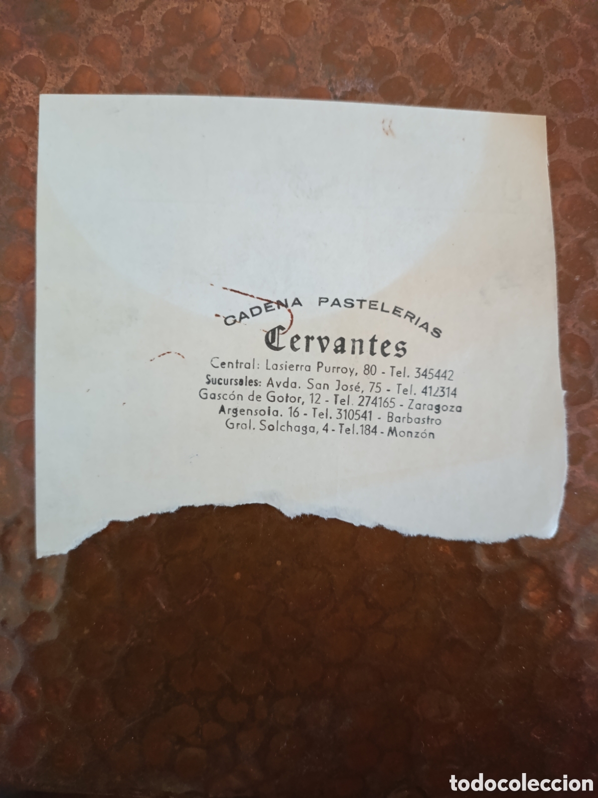 Paper Collecting Others: CADENA PASTELER&Iacute;AS CERVANTES ZGZ[ PAPEL PUBLICITARIO A&Ntilde;OS 40-50 ]