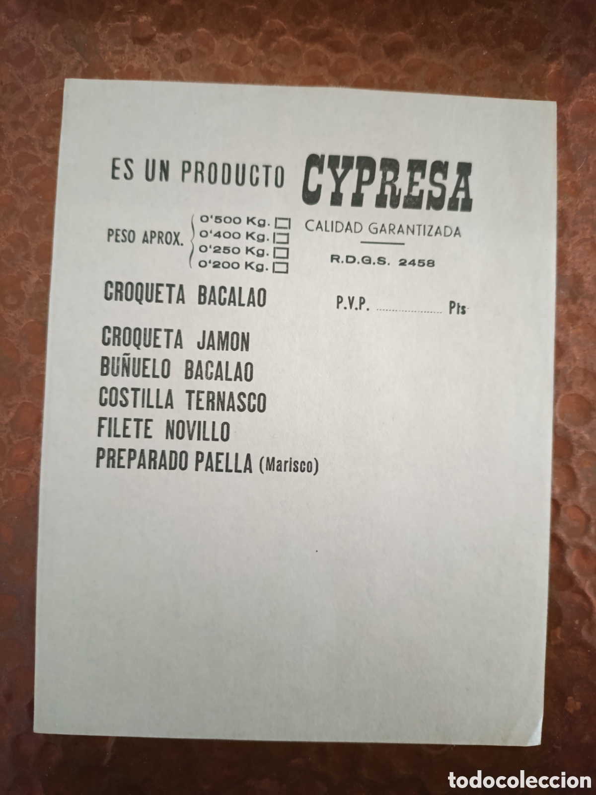 Otros art&iacute;culos de coleccionismo en papel: CARNICER&Iacute;A CYPRESA CIUDAD GARANTIZADA [ PAPEL PUBLICITARIO A&Ntilde;OS 40-50 ]