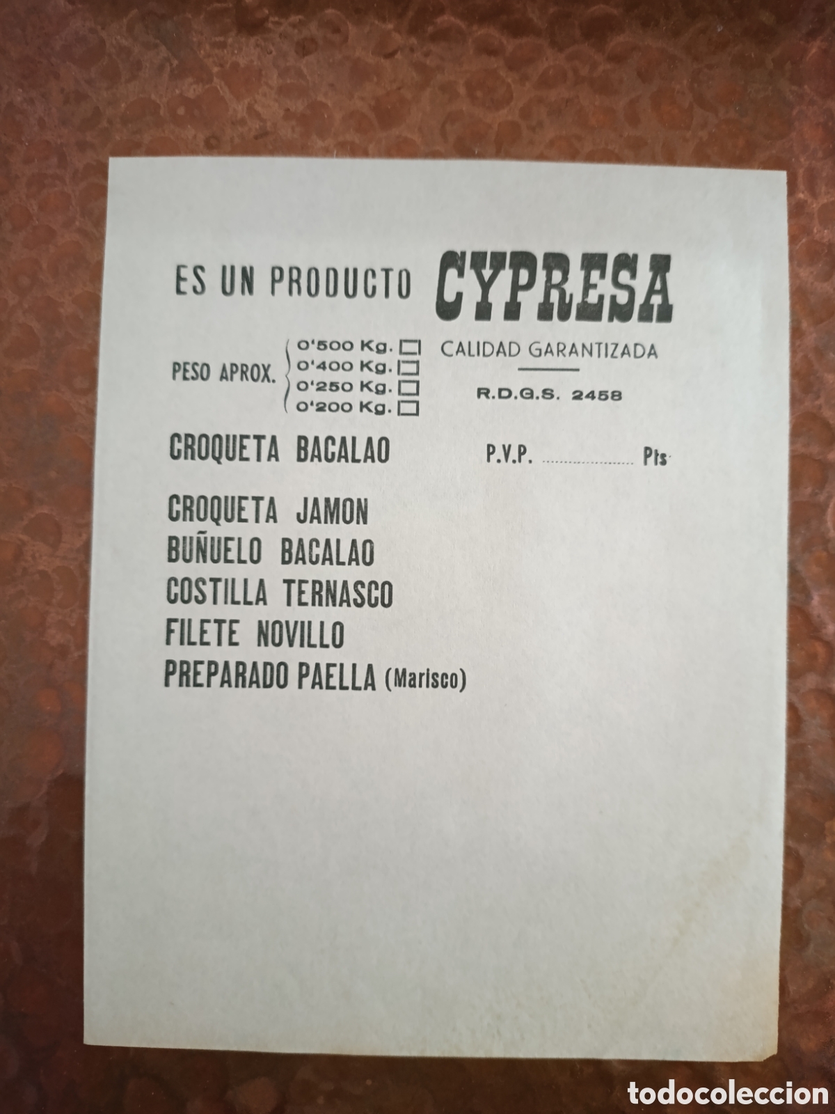Otros art&iacute;culos de coleccionismo en papel: CARNICER&Iacute;A CYPRESA CIUDAD GARANTIZADA [ PAPEL PUBLICITARIO A&Ntilde;OS 40-50 ]