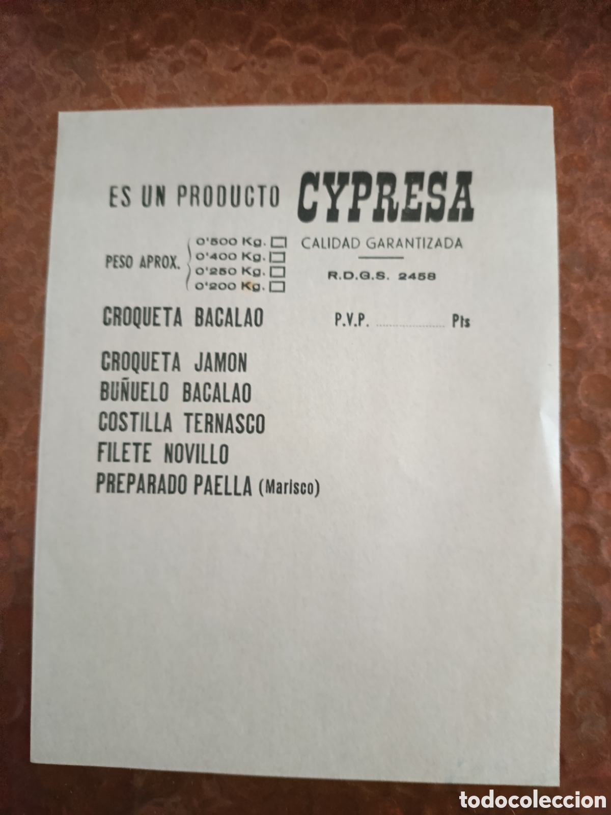Otros art&iacute;culos de coleccionismo en papel: CARNICER&Iacute;A CYPRESA CIUDAD GARANTIZADA [ PAPEL PUBLICITARIO A&Ntilde;OS 40-50 ]