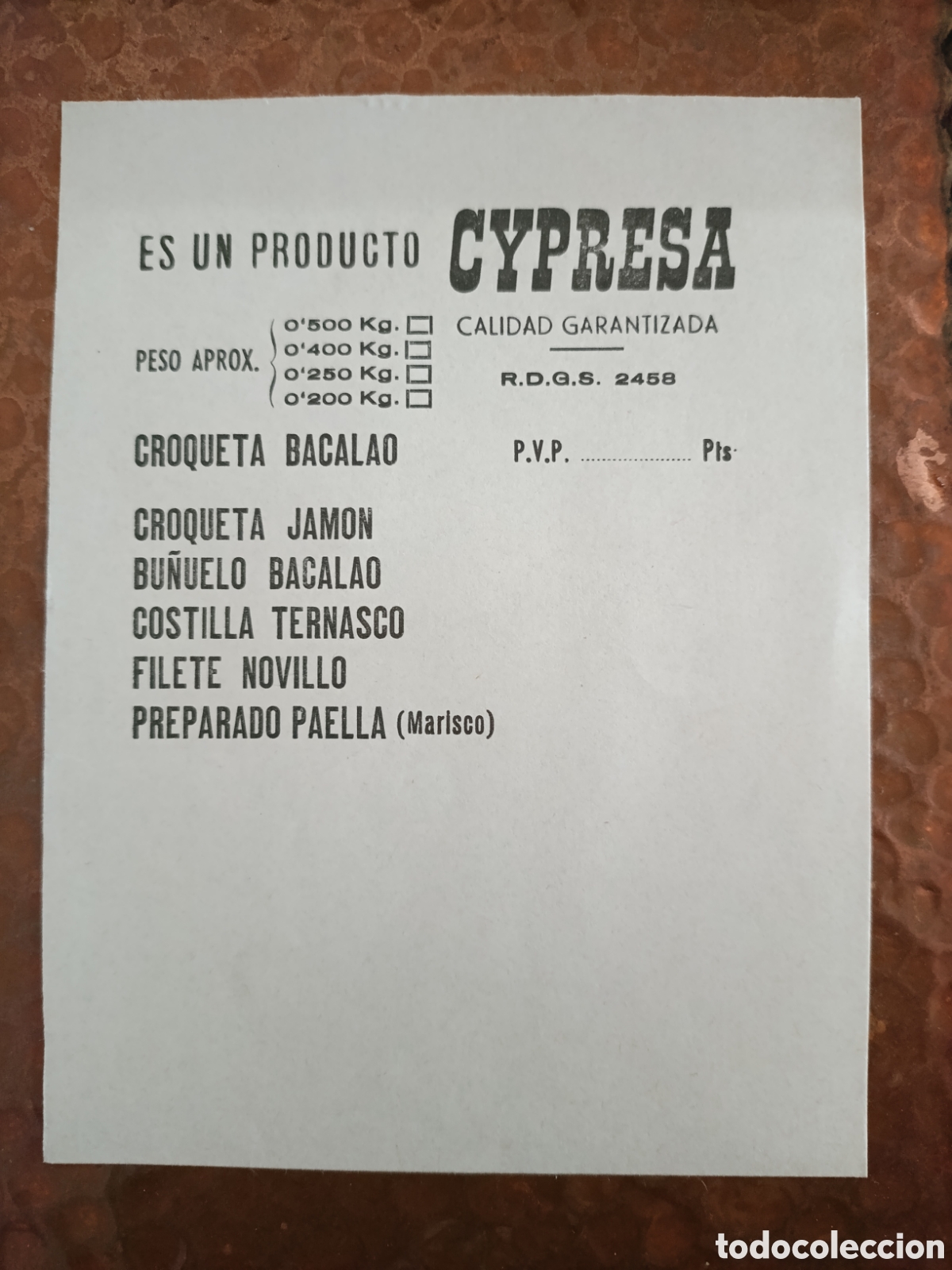 Otros art&iacute;culos de coleccionismo en papel: CARNICER&Iacute;A CYPRESA CIUDAD GARANTIZADA [ PAPEL PUBLICITARIO A&Ntilde;OS 40-50 ]
