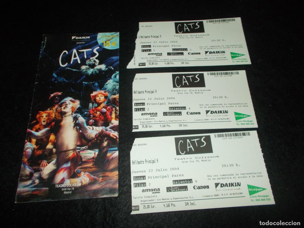 Otros art&iacute;culos de coleccionismo en papel: CATS EL MUSICAL Teatro Coliseum 2004. 3 Entradas y Programa. Entrada Espectaculo. Ver