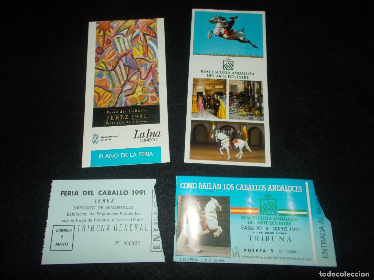 Otros art&iacute;culos de coleccionismo en papel: FERIA DEL CABALLO JEREZ 1991. Programa, Plano y 2 Entradas. Escuela Andaluza Ecuestre. Ver