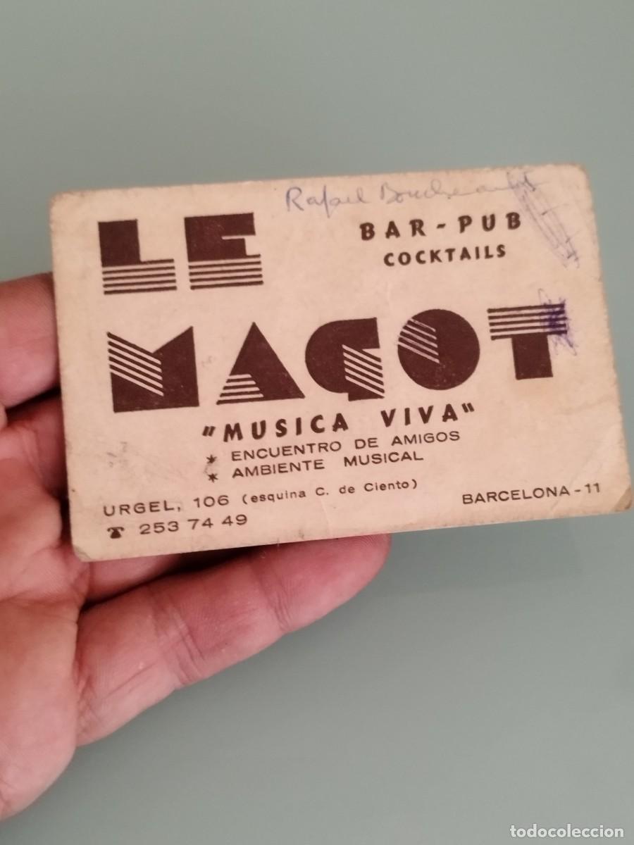 Otros art&iacute;culos de coleccionismo en papel: Antigua tarjeta de visita, del bar-pub &rdquo;Le Magot&rdquo; en Barcelona.
