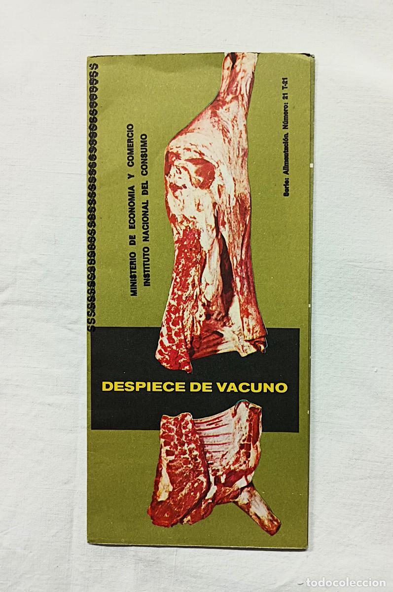 Otros art&iacute;culos de coleccionismo en papel: FOLLETO INSTITUTO NACIONAL DE CONSUMO : DESPIECE DE VACUNO.A&Ntilde;O 1975