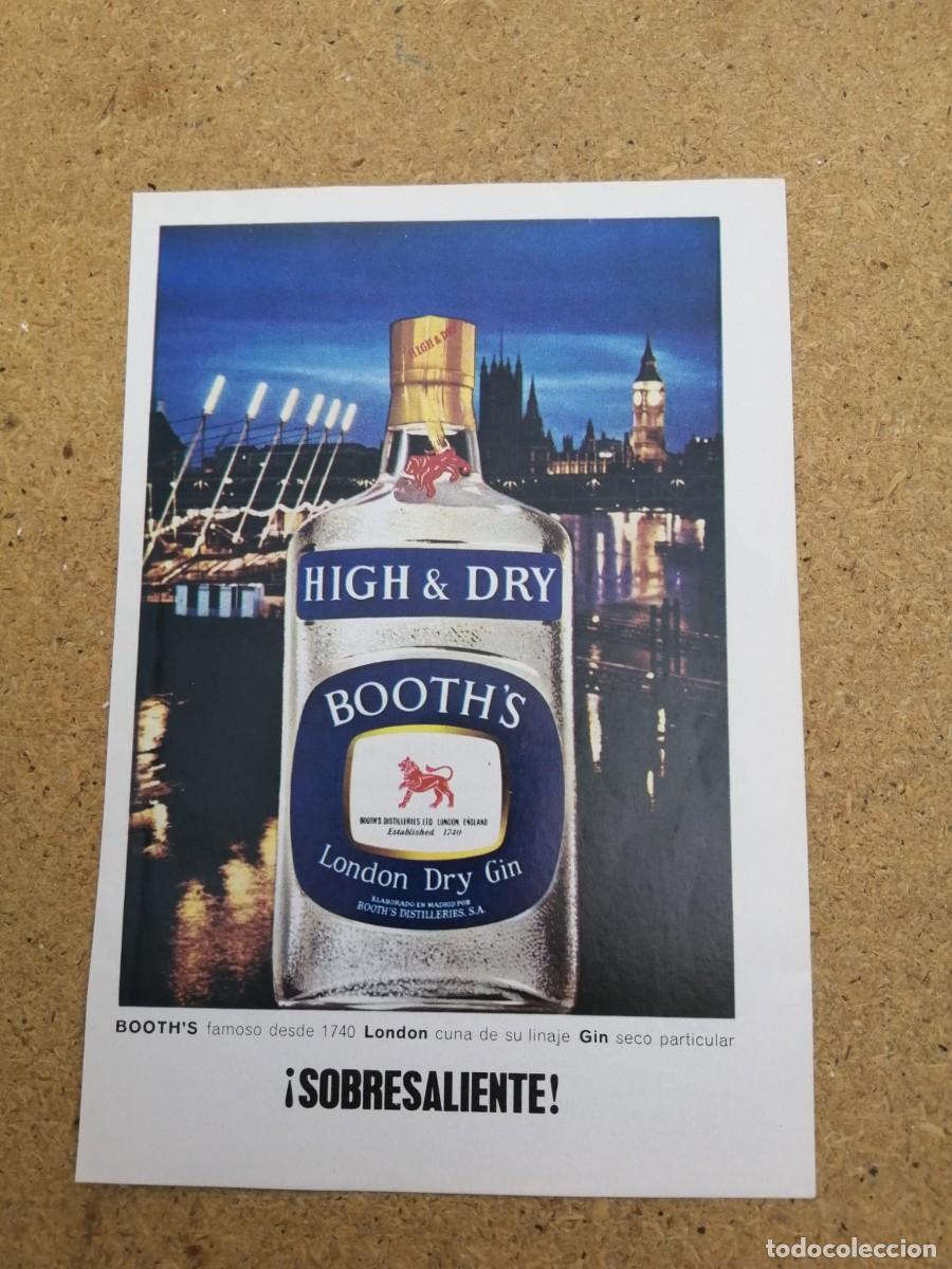 Otros art&iacute;culos de coleccionismo en papel: ANUNCIO. BOOTH'S LONDON DRY GIN