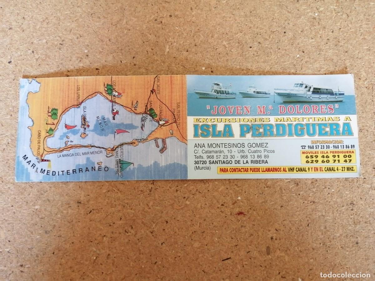 Otros art&iacute;culos de coleccionismo en papel: TARJETA DE HORARIOS PASEO MARITIMO A LA ISLA PERDIGUERA, MURCIA