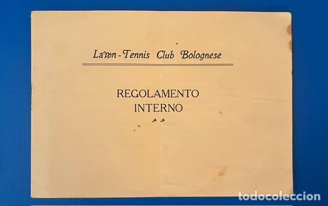 Otros art&iacute;culos de coleccionismo en papel: LAWN TENNIS, TENIS CLUB BOLOGNESE, REGOLAMENTO INTERNO 1913
