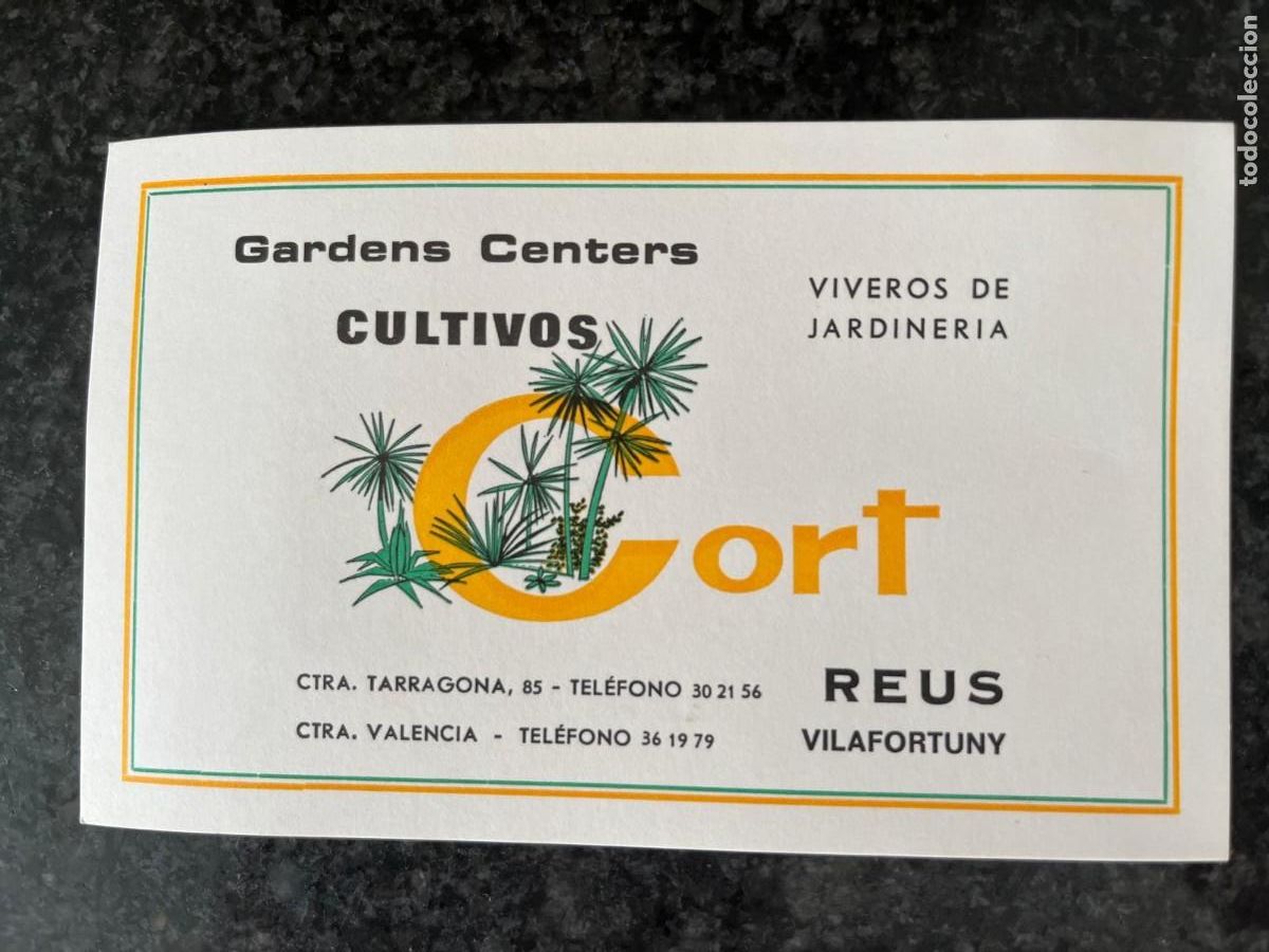 Otros art&iacute;culos de coleccionismo en papel: tarjeta comercial Cort Reus Tarragona