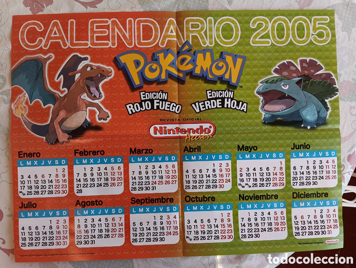 Otros art&iacute;culos de coleccionismo en papel: Calendario Pok&eacute;mon 2005 doble cara
