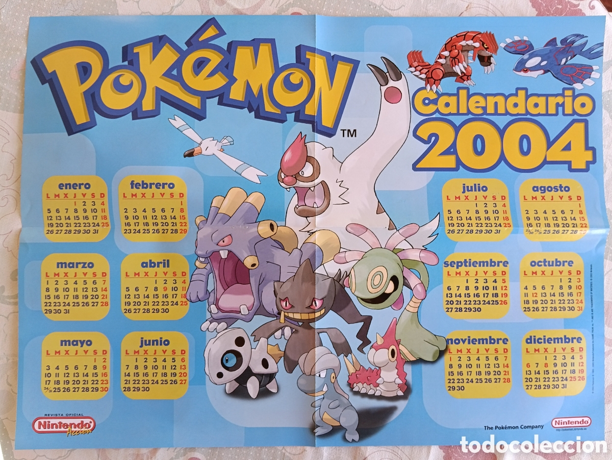 Otros art&iacute;culos de coleccionismo en papel: Calendario Pok&eacute;mon 2004
