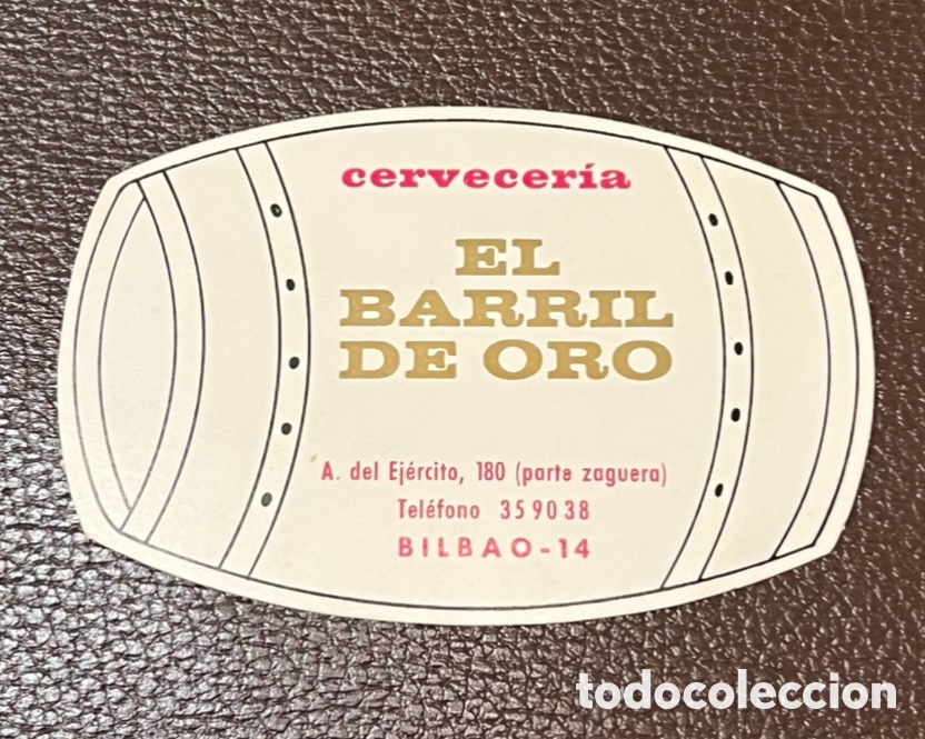 Otros art&iacute;culos de coleccionismo en papel: Posavasos. Cervecer&iacute;a EL BARRIL DE ORO. Bilbao. A&ntilde;os 70.
