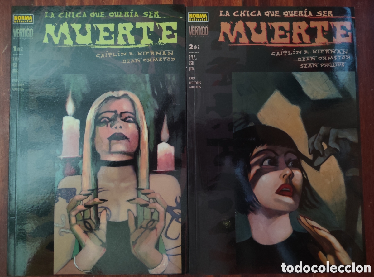 Otros art&iacute;culos de coleccionismo en papel: Lote Muerte: La Chica que Quer&iacute;a ser Muerte (N&ordm; 1 y 2 - Completa) - Colecci&oacute;n Vertigo / Norma Editor