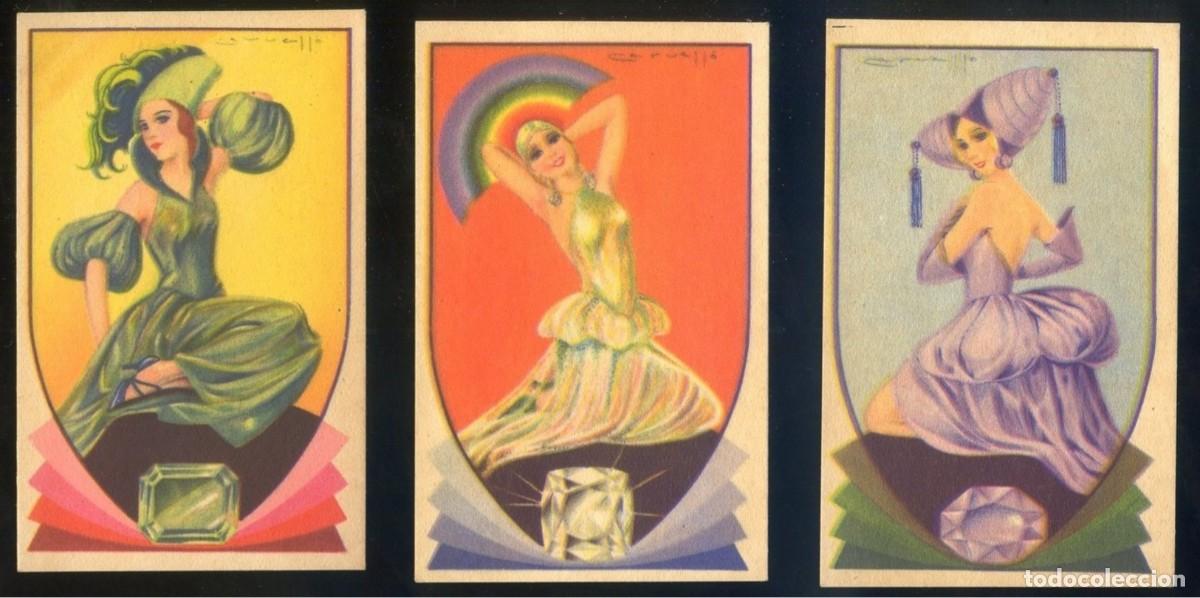 Otros art&iacute;culos de coleccionismo en papel: Ilustra *Enric Cervell&oacute; i Bach* Lote 6 tarjetas 53x83 mm. Al dorso publicidad.