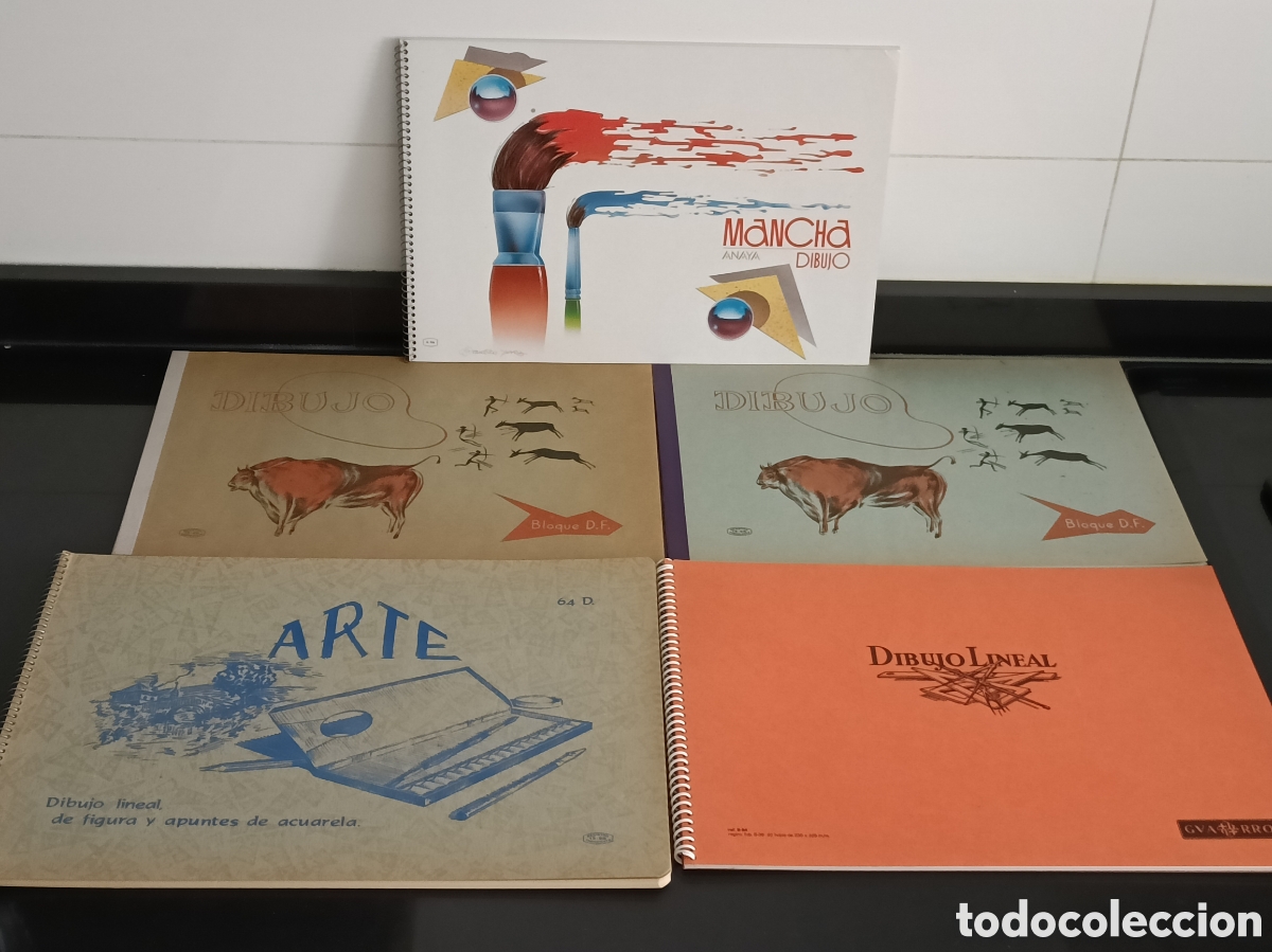 Otros art&iacute;culos de coleccionismo en papel: Lote vintage A&ntilde;os 70-80-90 Cuadernos de dibujo