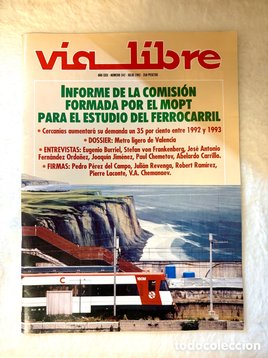 Otros art&iacute;culos de coleccionismo en papel: Revista V&iacute;a Libre N&ordm; 342 (Julio 1992) | Especial Informe MOPT y Metro de Valencia