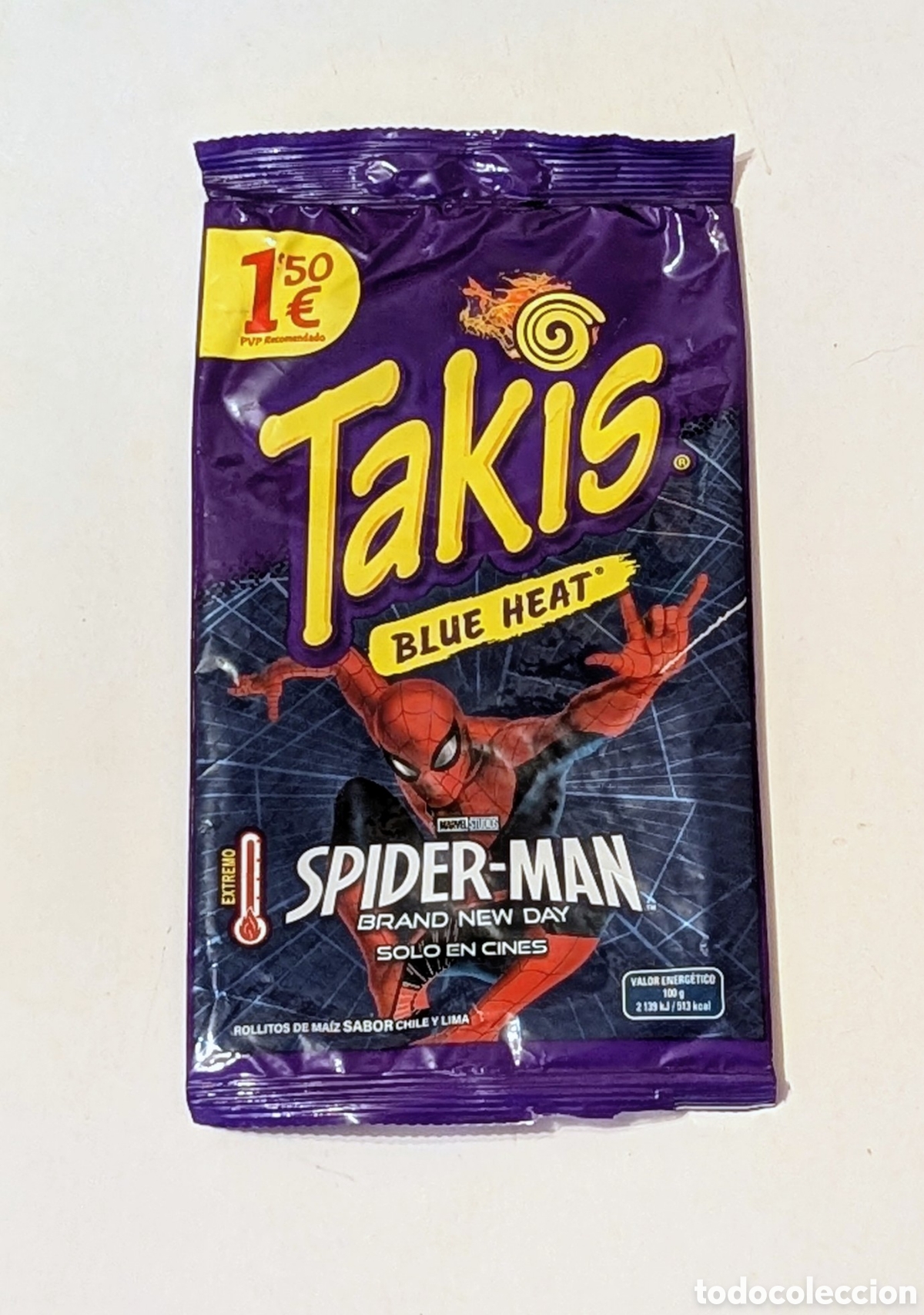 Otros art&iacute;culos de coleccionismo en papel: Envoltorio vac&iacute;o Spider-Man. Bolsa patatas. Brandy New Day. Marvel. Spiderman