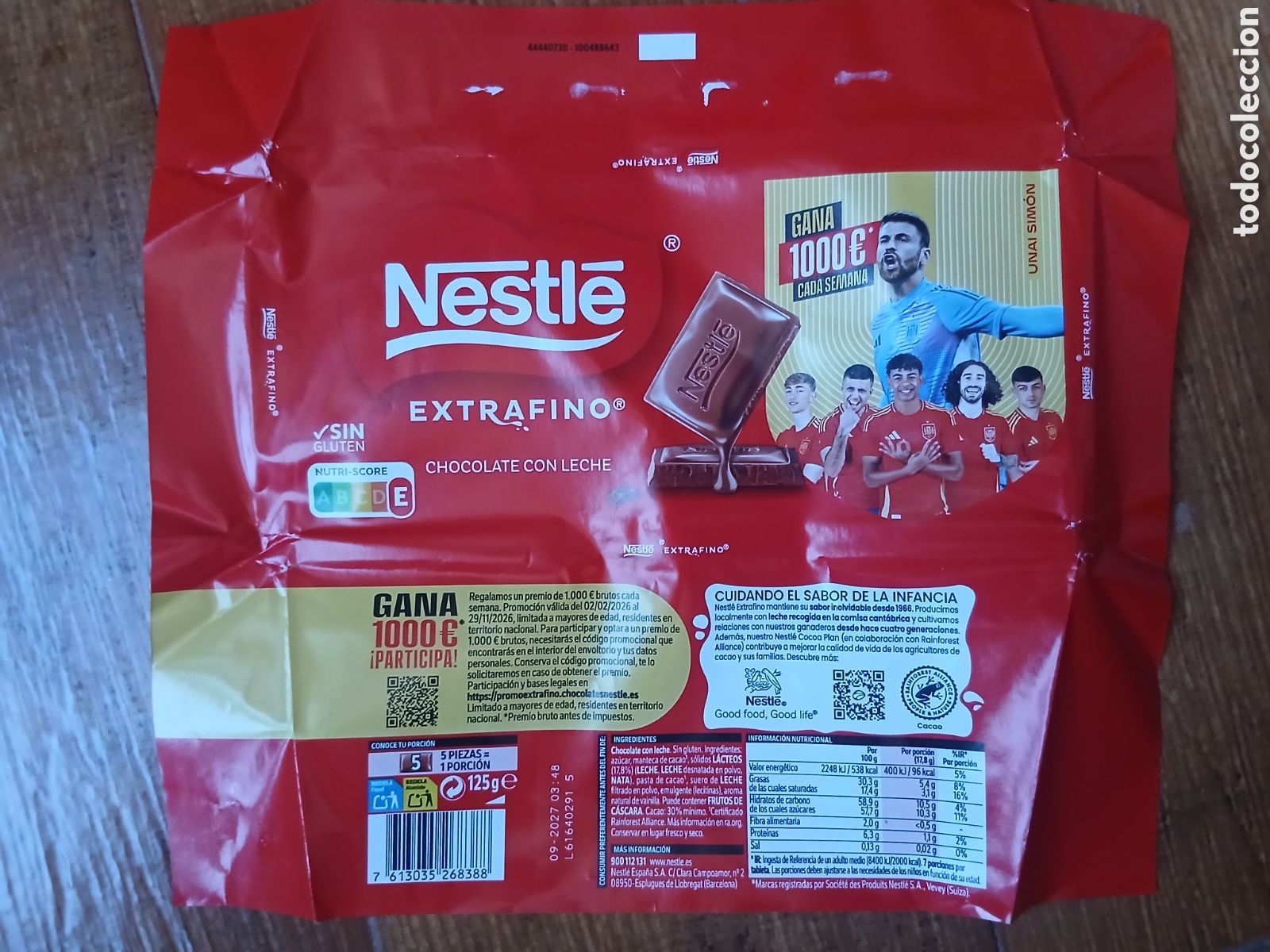 Otros art&iacute;culos de coleccionismo en papel: (Unai Sim&oacute;n) Envoltorio Publicidad Chocolate Nestl&eacute; Mundial F&uacute;tbol Espa&ntilde;a -Unai Sim&oacute;n-