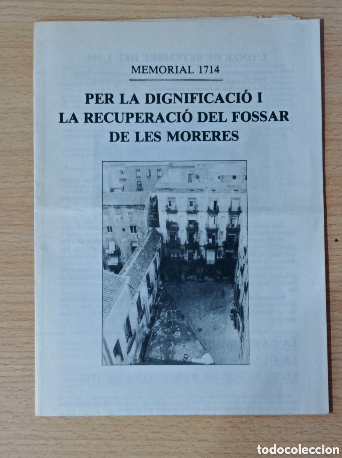 Sammelleidenschaft Andere Papierartikel: MANIFEST MEMORIAL 1714: PER LA DIGNIFICACI&Oacute; i LA RECUPERACI&Oacute; DEL FOSSAR DE LES MORERES