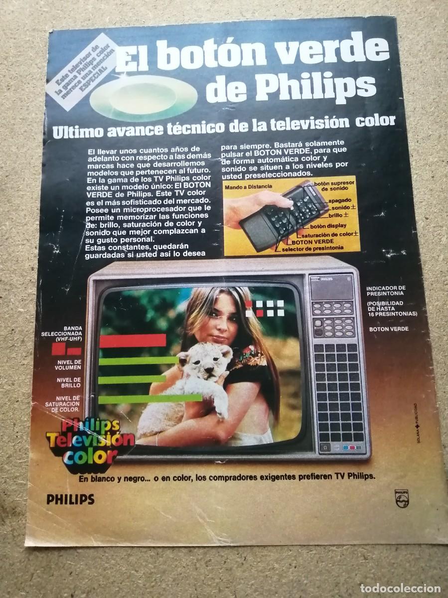 Otros art&iacute;culos de coleccionismo en papel: ANUNCIO. TELEVISOR COLOR PHILIPS