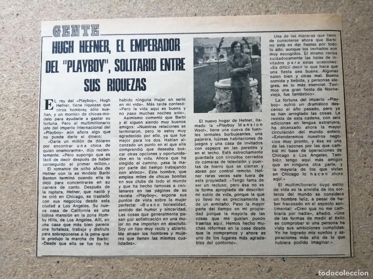 Otros art&iacute;culos de coleccionismo en papel: REPORTAJE. HUGH HEFNER. EL EMPERADOR DE PLAYBOY SOLITARIO ENTRE SUS RIQUEZAS