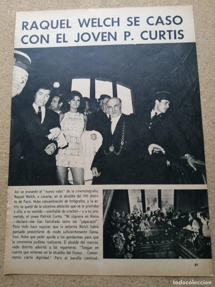 Otros art&iacute;culos de coleccionismo en papel: REPORTAJE. RAQUEL WELCH SE CASO CON EL JOVEN P. CURTIS
