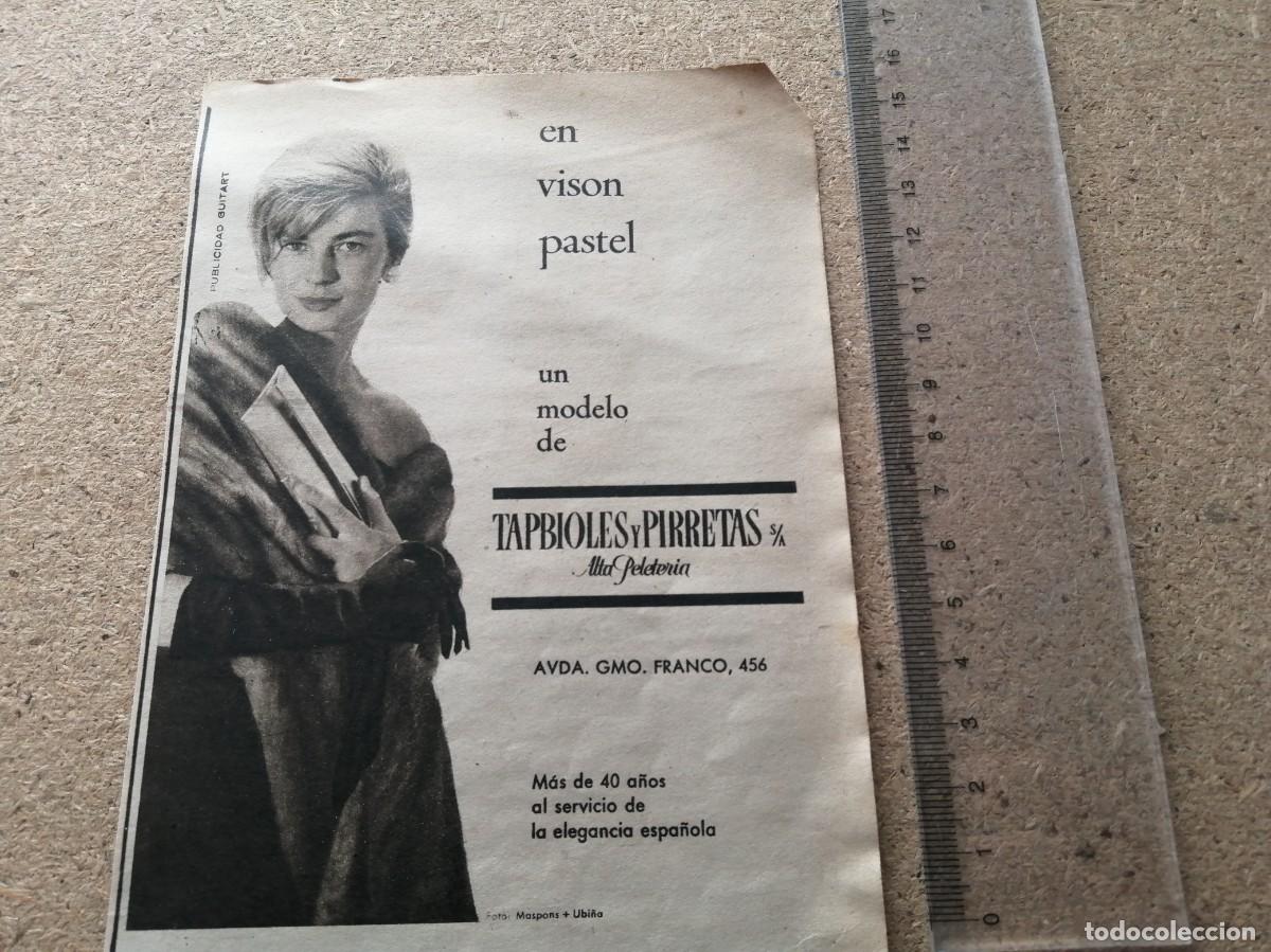 Otros art&iacute;culos de coleccionismo en papel: ANUNCIO. PELETERIAS TAPBIOLES Y PIRRETAS