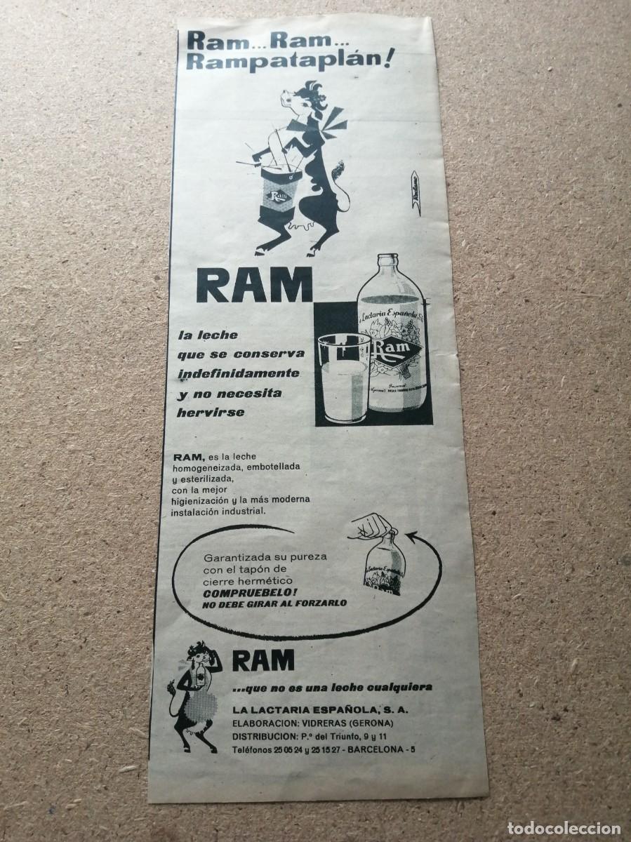 Otros art&iacute;culos de coleccionismo en papel: ANUNCIO. LECHE RAM..