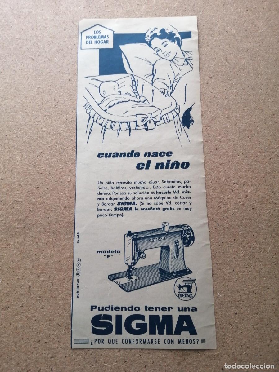 Otros art&iacute;culos de coleccionismo en papel: ANUNCIO. MAQUINAS DE COSER SIGMA