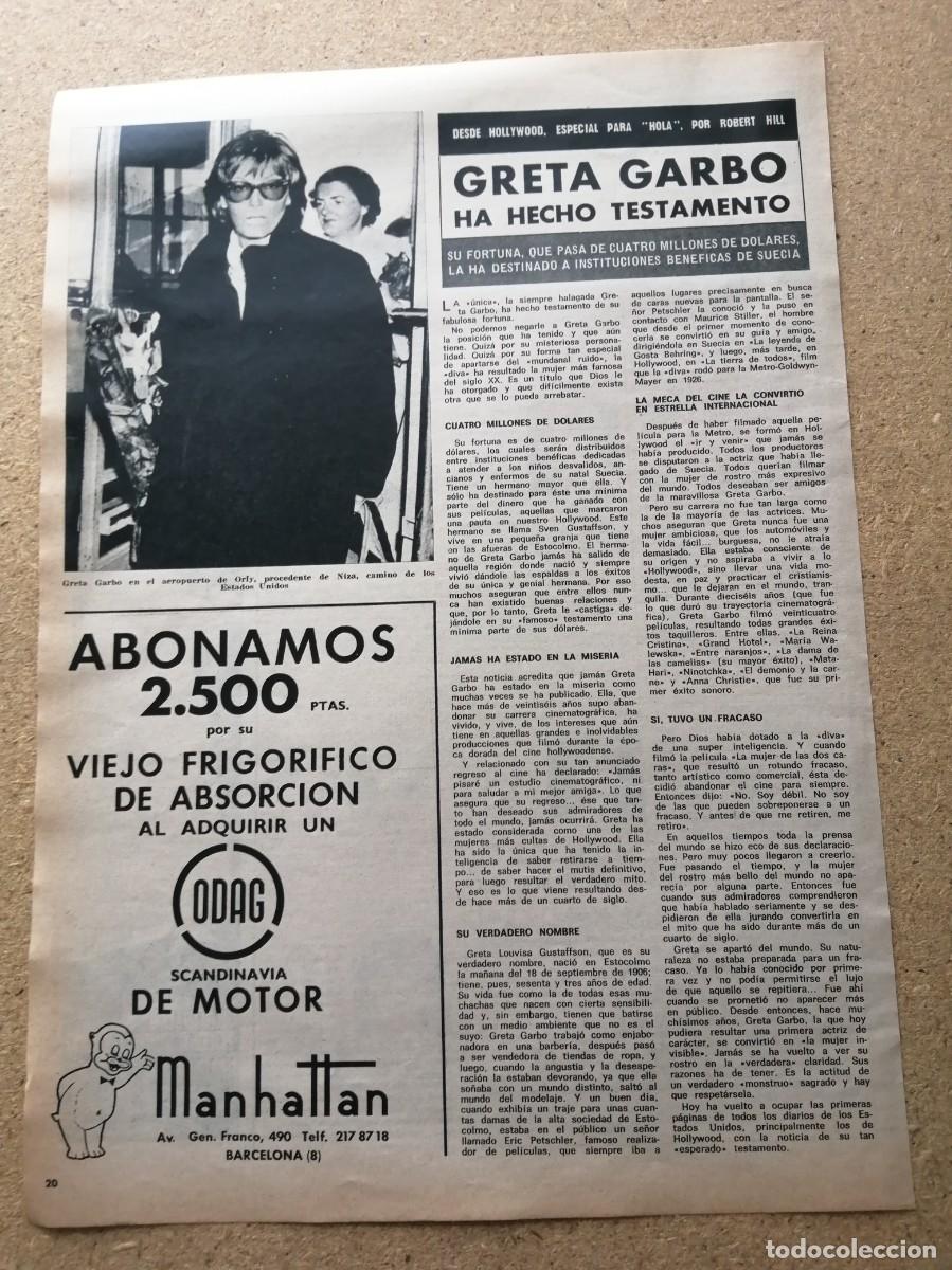 Otros art&iacute;culos de coleccionismo en papel: REPORTAJE. GRETA GARBO