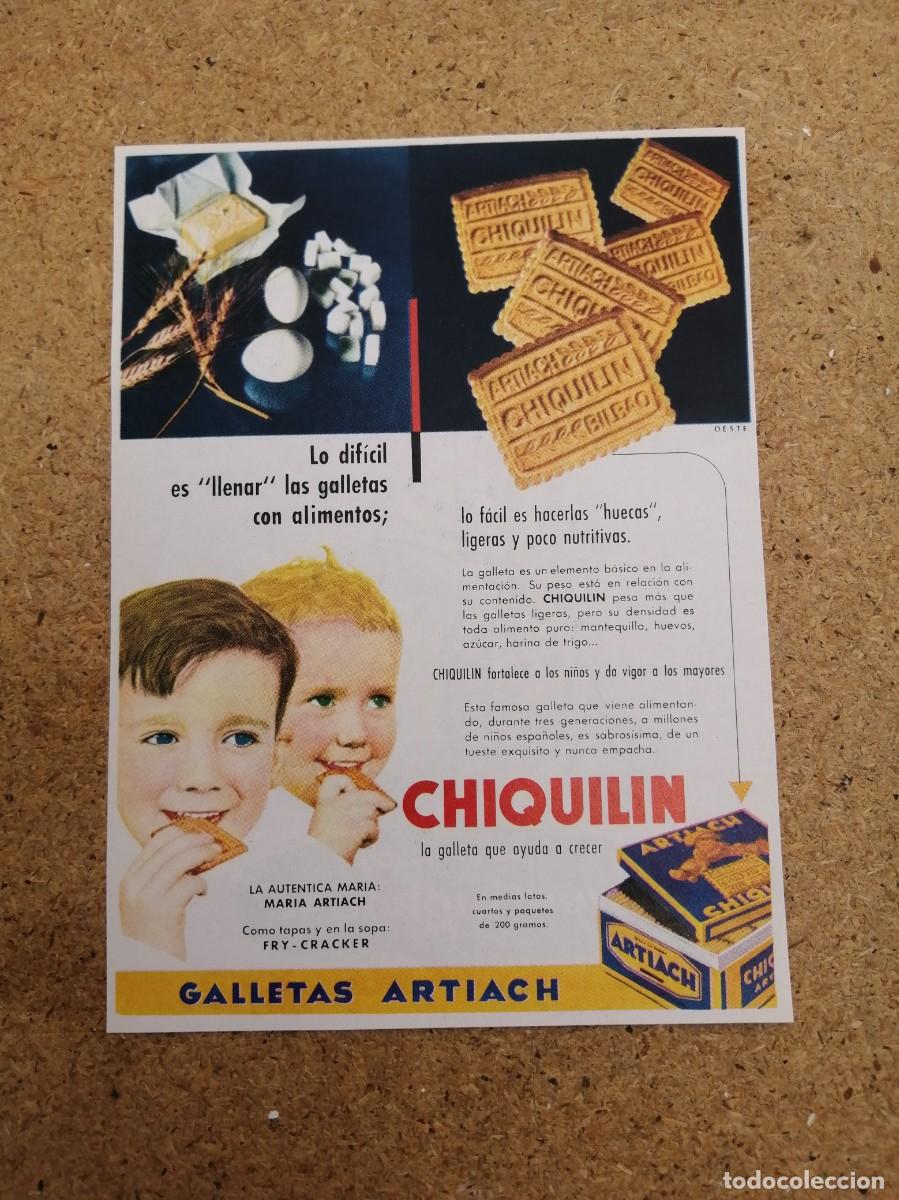 Otros art&iacute;culos de coleccionismo en papel: ANUNCIO. GALLETAS CHIQUILIN
