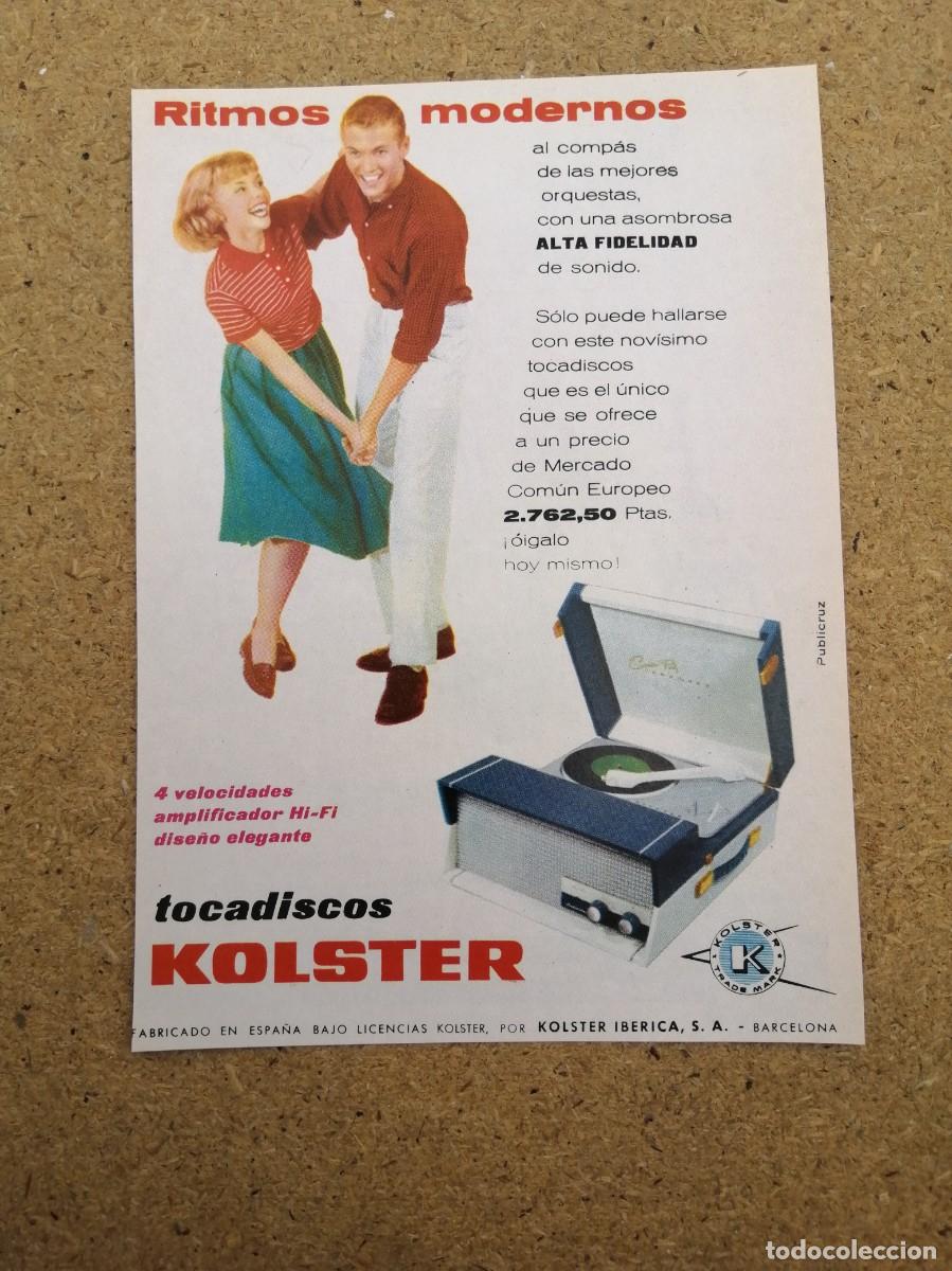 Otros art&iacute;culos de coleccionismo en papel: ANUNCIO. TOCADISCOS KOLSTER