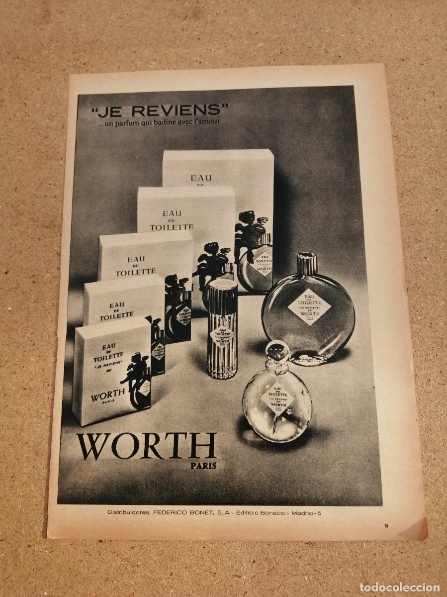 Otros art&iacute;culos de coleccionismo en papel: ANUNCIO. EAU DE TOILETTE WORTH